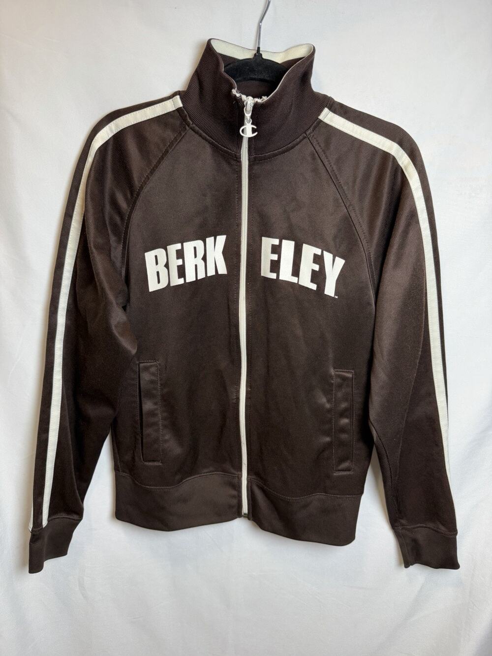 Vtg Champion UC Berkeley Golden Bears Zip Track Jacket Sz S Brown